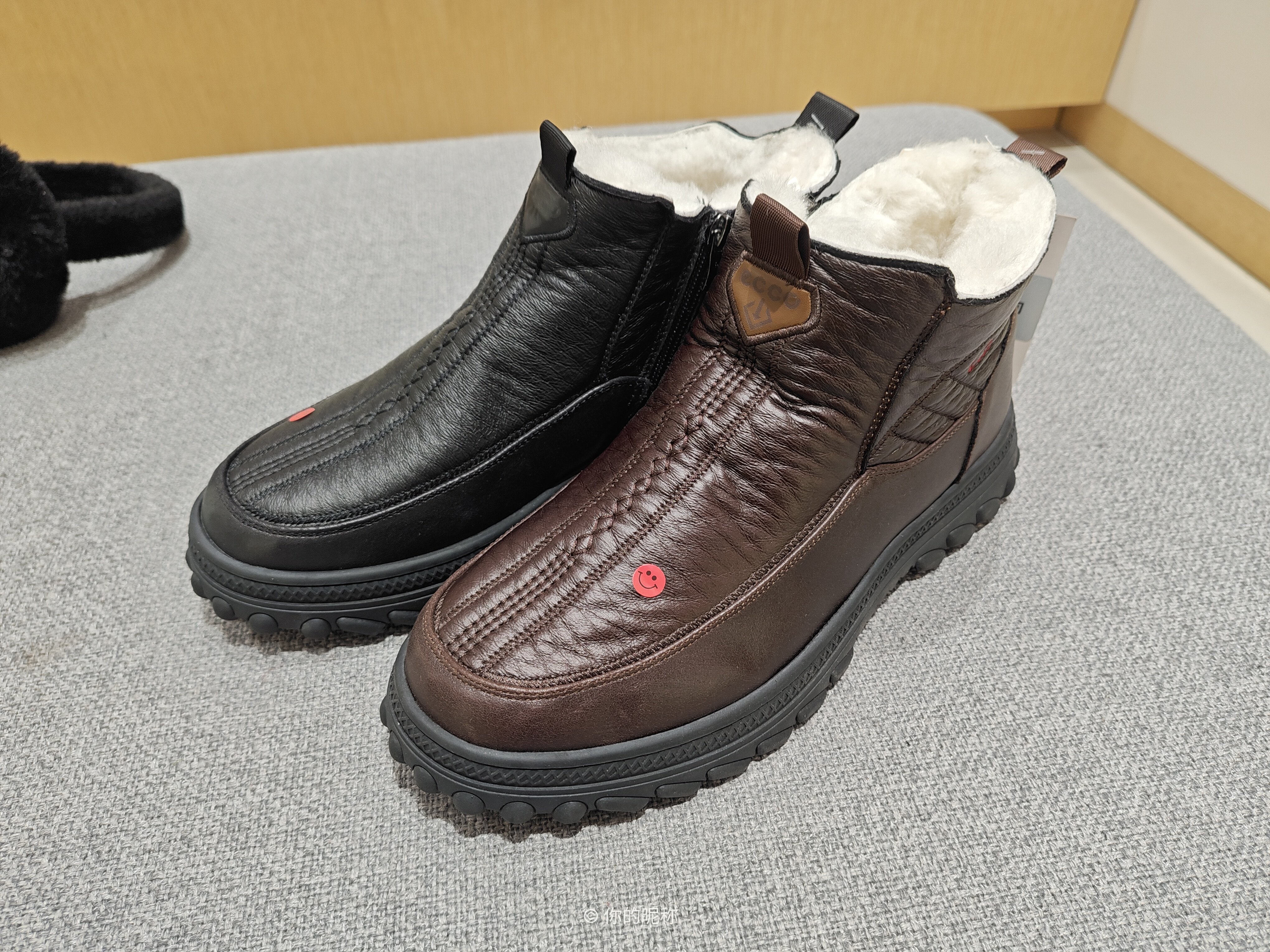 老北京布鞋男防寒保暖爸爸鞋防水厚底加绒加厚棉靴695287羊毛