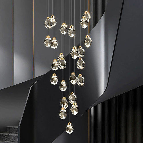 现代水晶灯旋转别墅楼梯餐厅灯