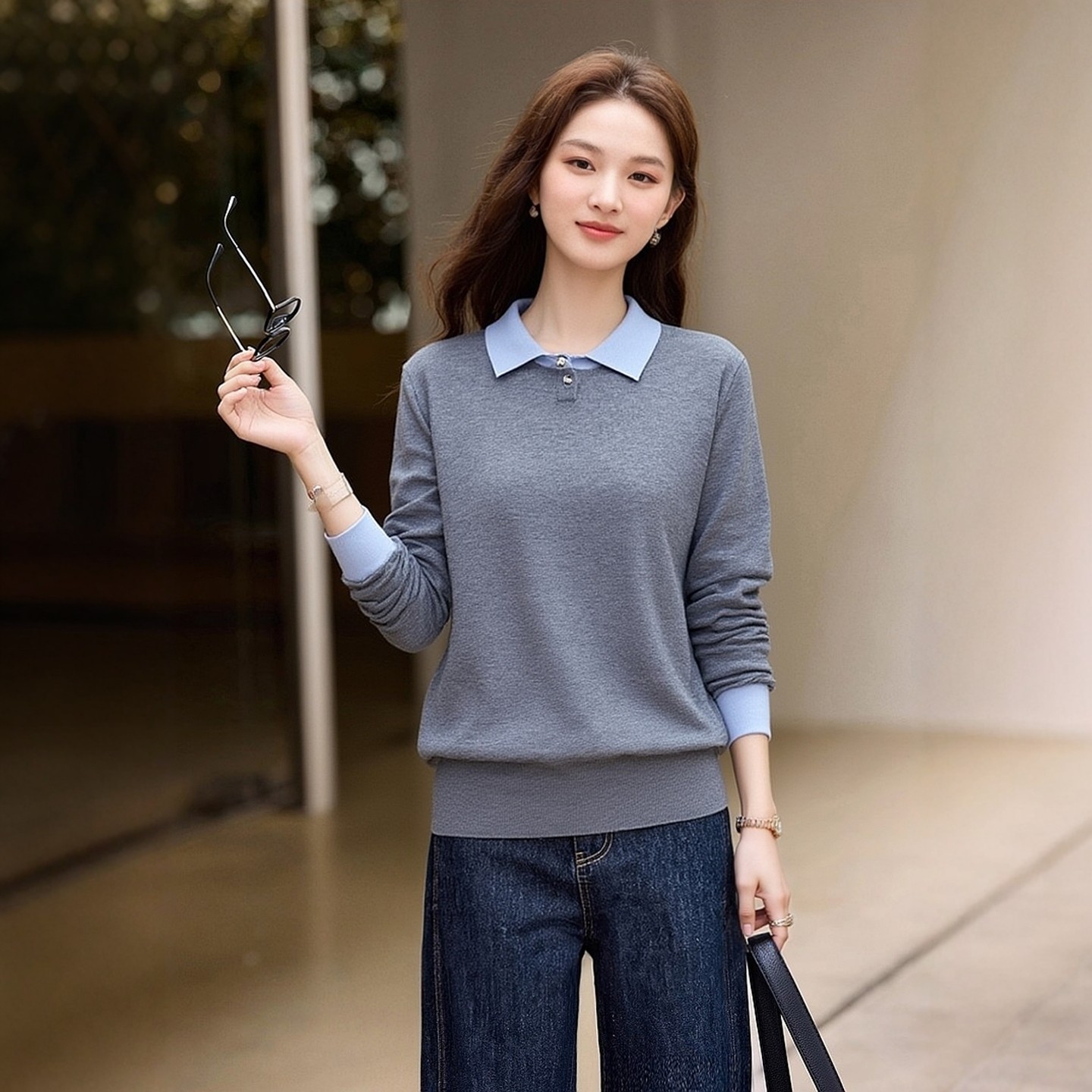 高级感宽松秋冬叠穿打底大码毛衣胖mm高端翻领针织假两件毛线衫女,女装/女士精品,大码内搭,淘宝优惠券,粉丝福利购,淘宝优惠卷