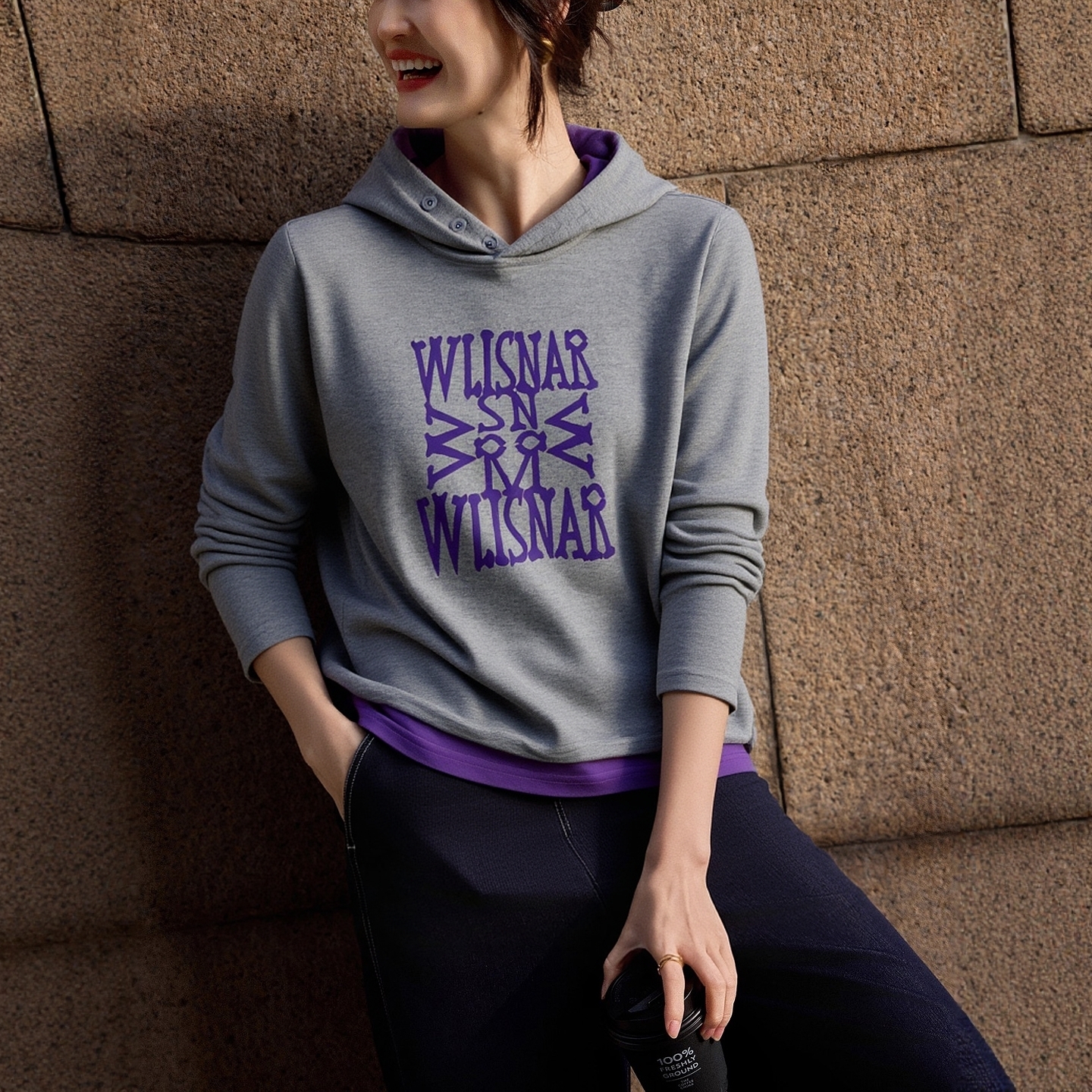 妈妈假两件高端连帽加厚上衣大码胖mm品牌双面德绒卫衣女士秋冬