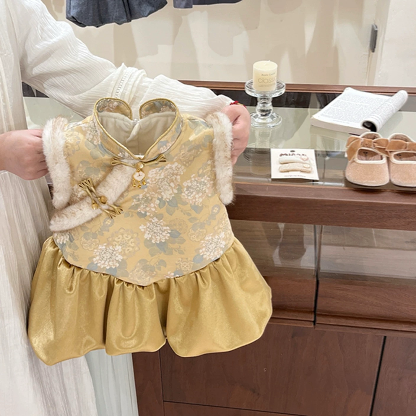 【现货】金桂玉蕊！女童背心裙冬周岁礼服小童国风背心裙拜年服潮