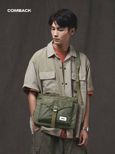 COMBACK街头时尚 情侣男运动军简约多功能潮单肩包 休闲斜挎包ins