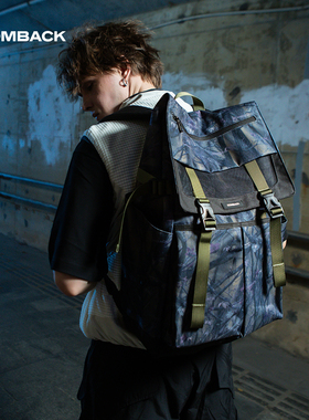 COMBACK新款国潮木棉迷彩双肩包百搭休闲大容量旅行背包男友书包