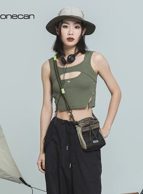 COMBACK休闲斜挎单肩包男士运动抽绳束口户外百搭迷你网袋小包潮