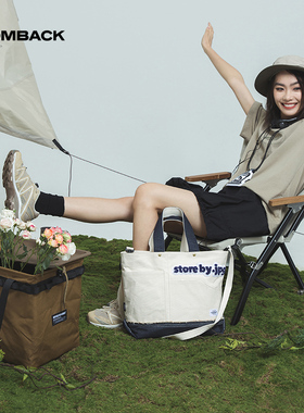 COMBACKX .jpg联名丹宁帆布托特包休闲潮流大容量单肩手提复古包