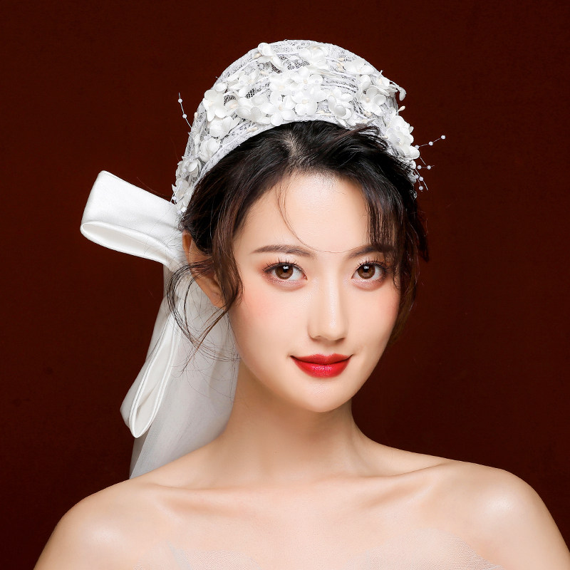 新娘头饰森系仙美婚纱超仙发饰边夹婚礼敬酒服简约可爱仙女配饰品
