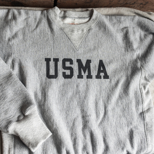 恶犬BRONSON横纹编织圆领套头卫衣Reverse Weave麻灰色USMA运动衫