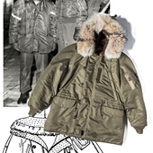 恶犬BRONSON初期N PARKA寒带派克大衣厚重羊毛内胆飞行外套N3B