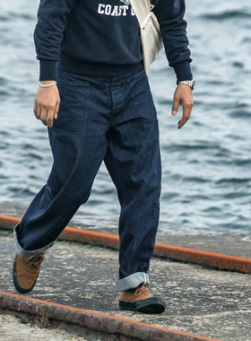 恶犬BRONSON复刻1917初代Dungaree甲板工作裤 男士赤耳原色牛仔裤