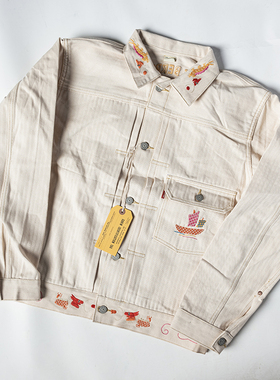 瑕疵B品 中国龙 1947 506XX 手信褛 刺绣夹克 氧化发黄 污迹等