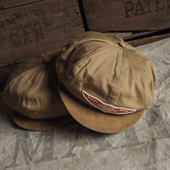 恶犬BRONSON 八角报童画家帽 摩托车俱乐部卡其布机车圆顶短檐帽