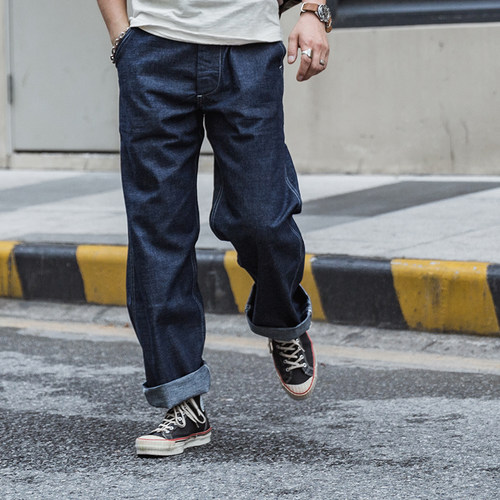 直筒宽松丹宁赤耳恶犬BRONSON长