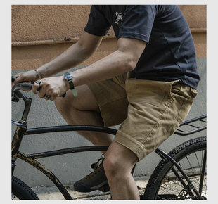 裤 NON 子复古工装 重磅厚斜纹宽松中裤 STOCK法军派遣兵摩托车短裤