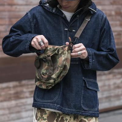 恶犬套头春秋宽松帽衫赤耳牛仔布