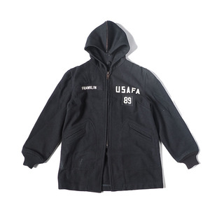 古着 1989 USAFA 空军预科生 厚重羊毛呢中长大衣 派克服外套