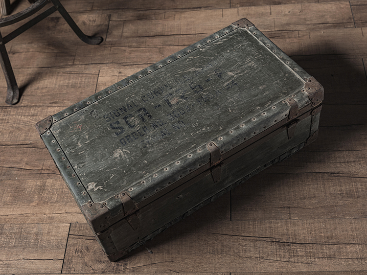 韩战50s 元年实物米军 木箱 包铁古董军事设备仪器箱子 厚重 有残
