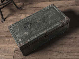 韩战50s 元年实物米军 木箱 包铁古董军事设备仪器箱子 厚重 有残