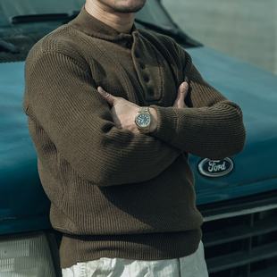男士 NECK加厚重磅针织高领羊毛衫 套头军事毛线衣 恶犬BRONSON