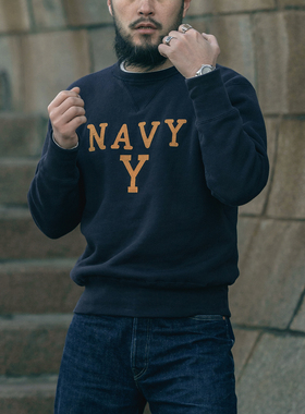恶犬BRONSON NAVY Y造船厂拳击教练套头运动衫 美棉重磅毛圈卫衣