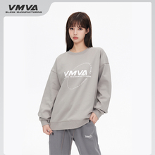 VMVA 潮牌基础圆领LOGO字母印花男女情侣装正面印花长袖套头卫衣