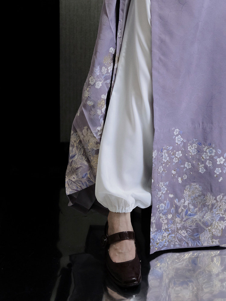 LUMINGXI 오리지널 HANFU 페티코트[속바지 및 레깅스 포함] 송나라에서 제작된 흰색 안감이 있는 한 요소 말 얼굴 스커트 데일리용