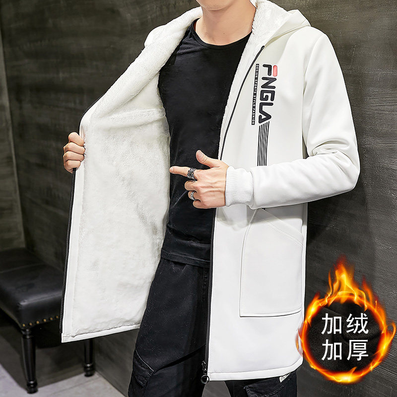 秋冬男士棉衣外套2021大码加绒加厚中长款连帽风衣男F930,男装风衣,电商A441