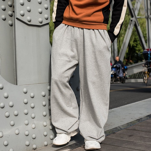 潮胖子宽松大码肥佬裤加厚加绒