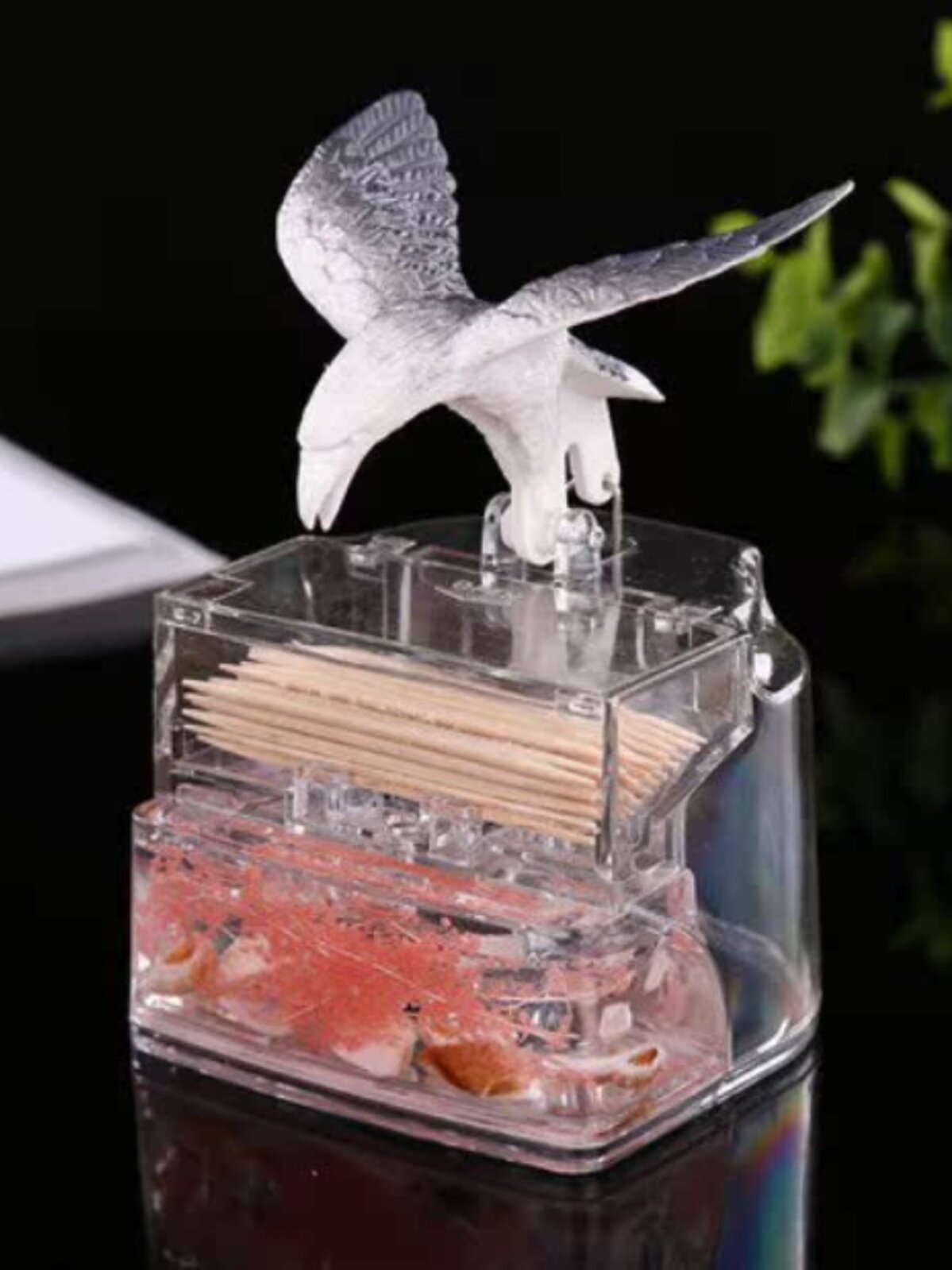 透明防尘防潮other收纳盒创意亚签克件力老鹰牙餐桌摆牙签盒座