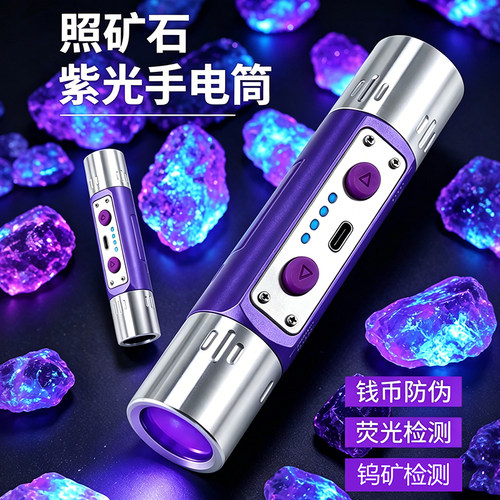 韩炎紫光黑镜充电荧光检测手电筒