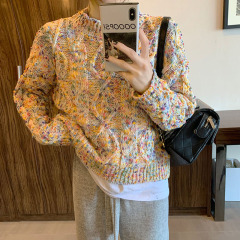 Real shot real price christmas colored yarn thickened Pullover