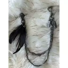 Pant Chain Handmade Original Feather Dark Avant-Garde Pant Chain Accessory