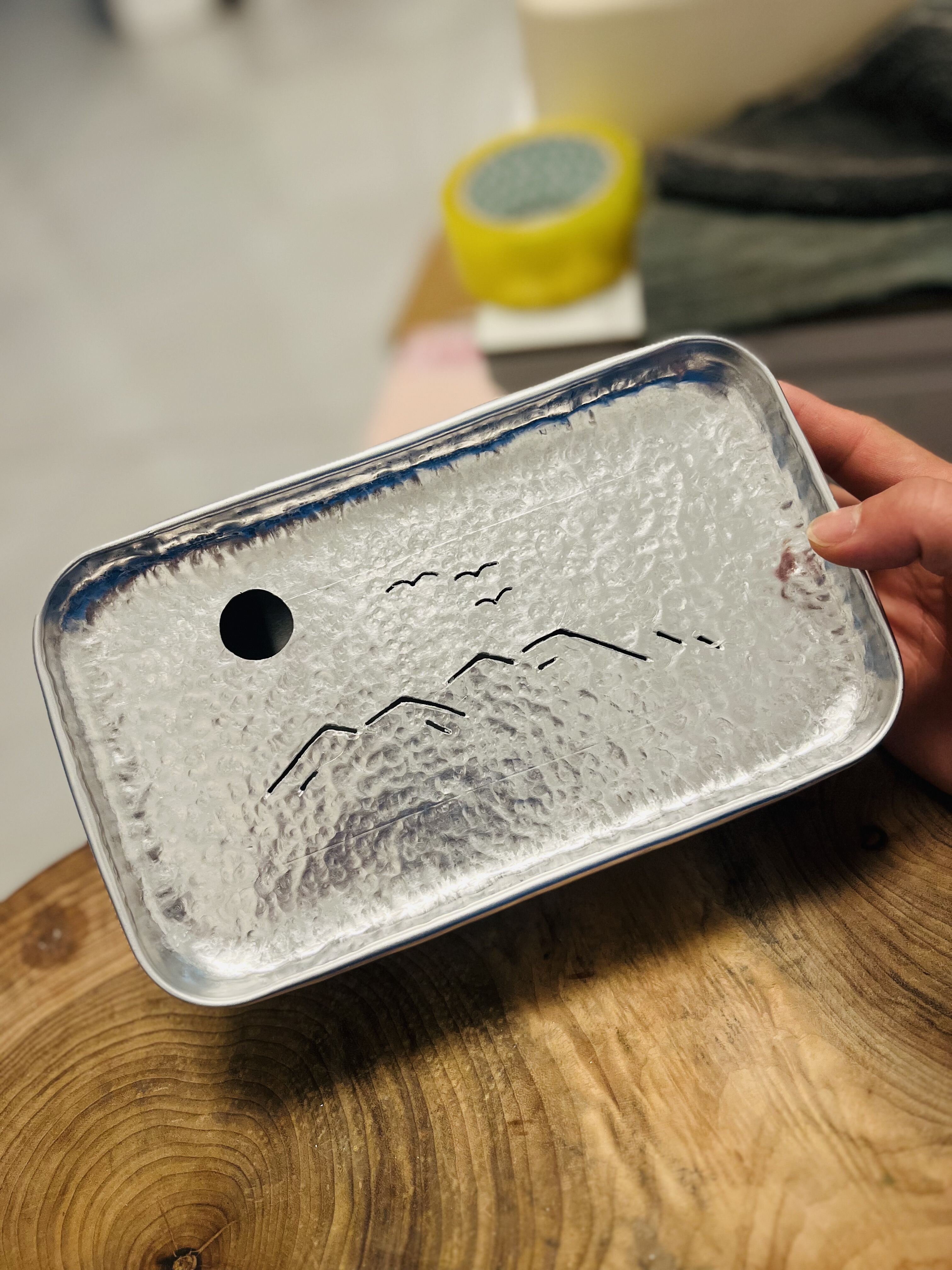 手工龙鳞纹锤纹老式铝茶盘壶承建水复古中国风潮汕功夫茶具订制