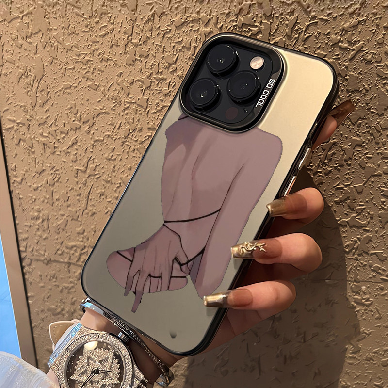小众性感背影适用于iphone14plus手机壳苹果15promax硬壳高级感11/12防摔13卡通xr/xs女款14PRO新款15潮13pro