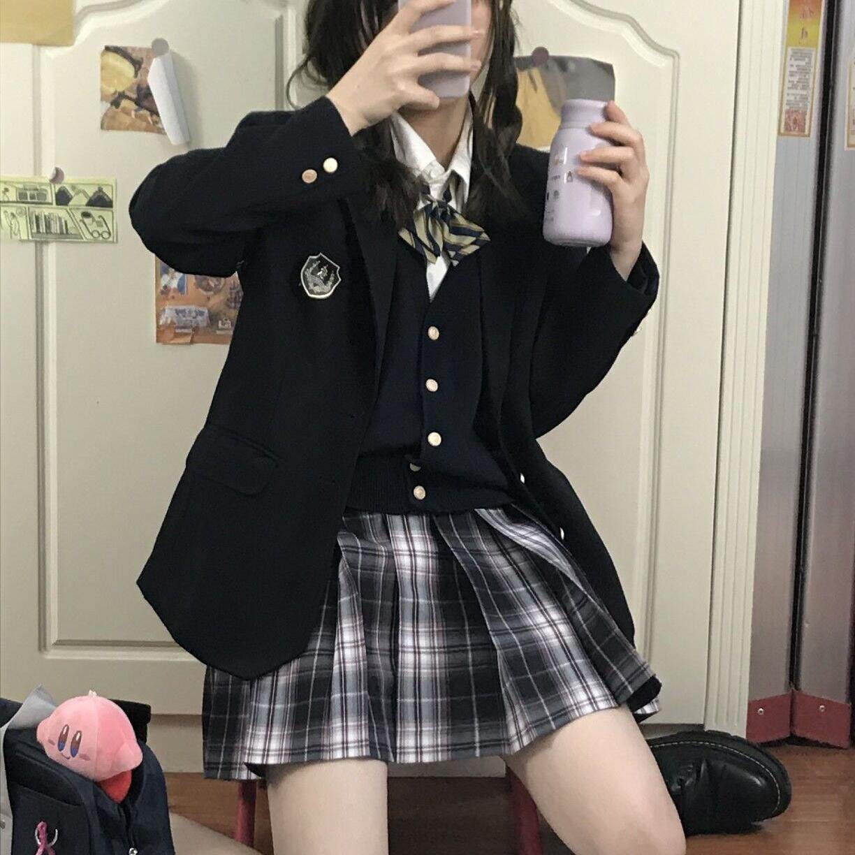 学院风jk制服校供感原创西装外套