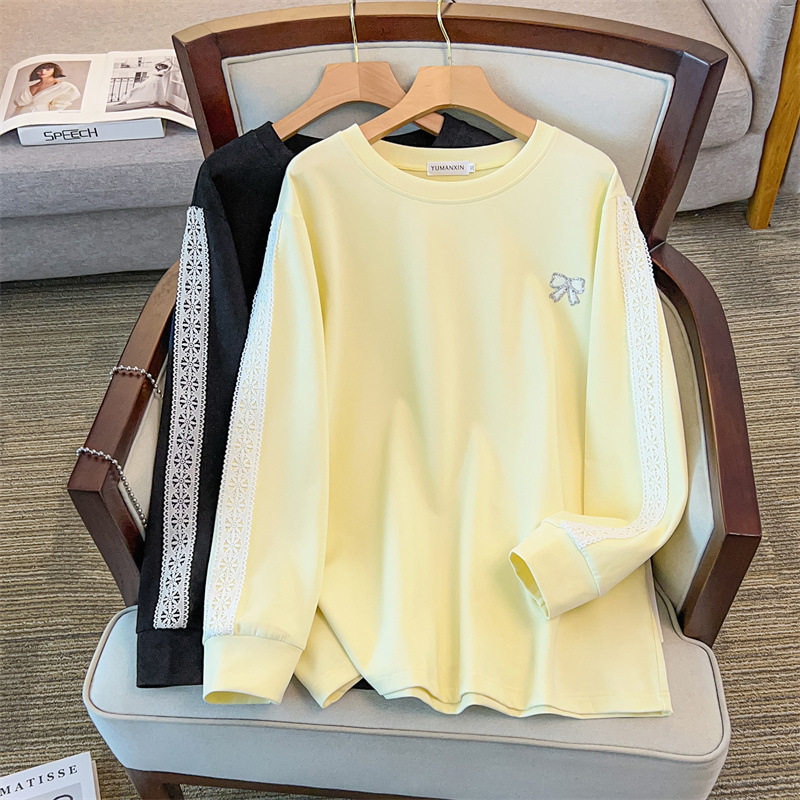 350斤设计感时尚圆领正肩卫衣女特加大码胖mm200宽松显瘦春秋上衣