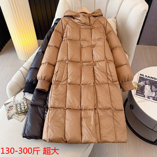 300斤中长款特大码宽松棉衣外套女冬韩版胖mm洋气显瘦高级感棉服