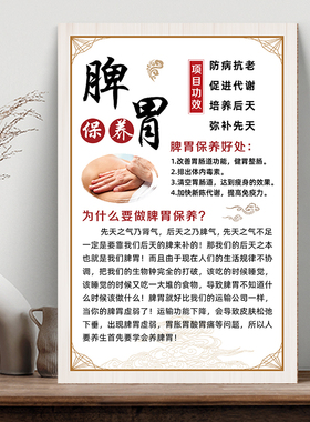 脾胃保养挂画中医养生馆装饰画
