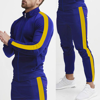 Men Tracksuit Set Full-Zip Sweatshirt Jogger Sports Suit套装