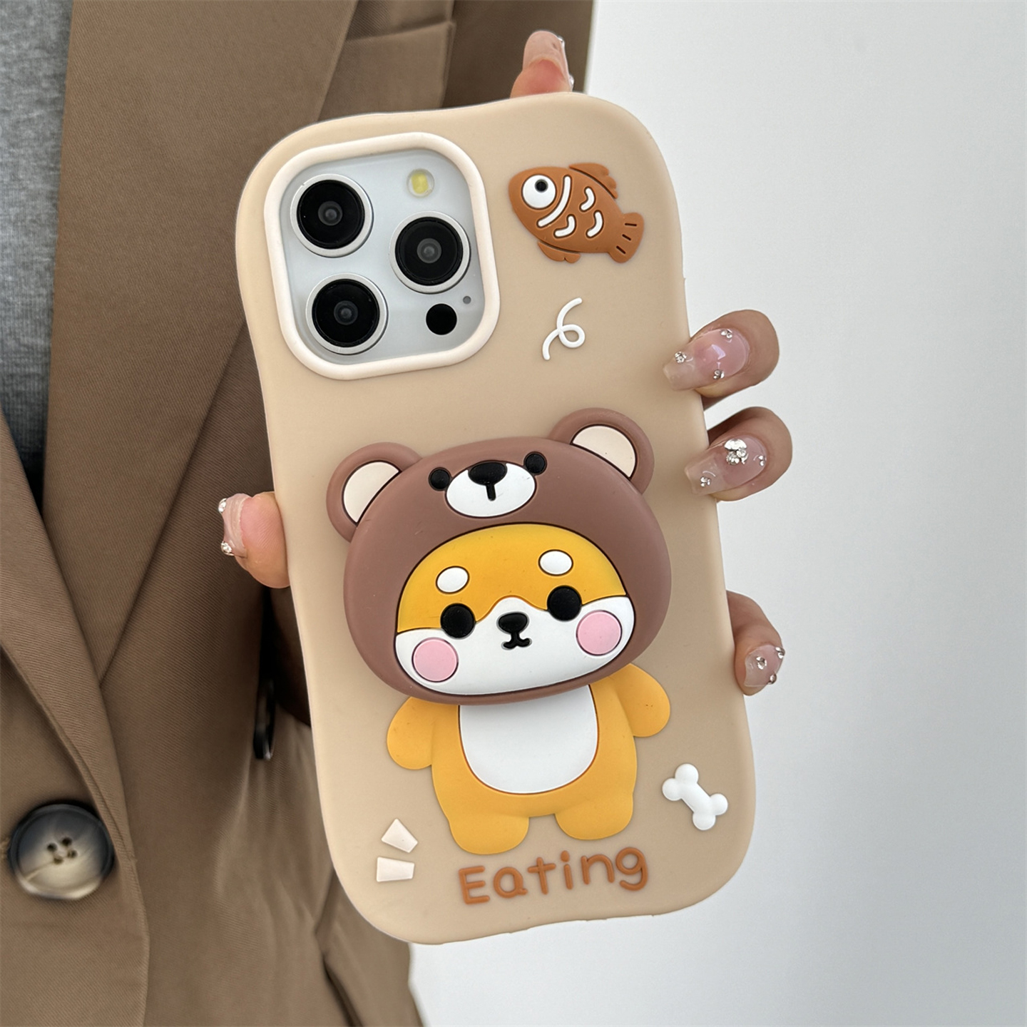 带支架柴犬适用iphone16pro苹果15手机壳14promax可爱卡通13加厚防摔12全包边保护11软硅胶套max创意少女新款