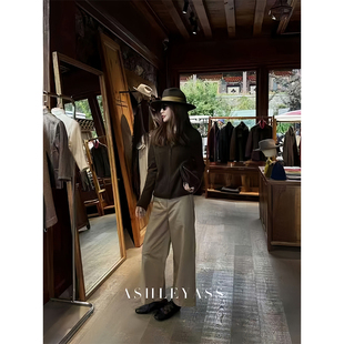 直筒窄版 卡其烟管裤 阔腿可剪裁休闲裤 ASLEE