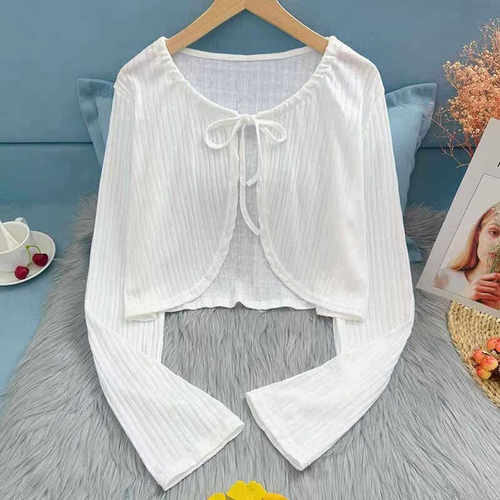 小开衫外套绑带2024新款温柔风