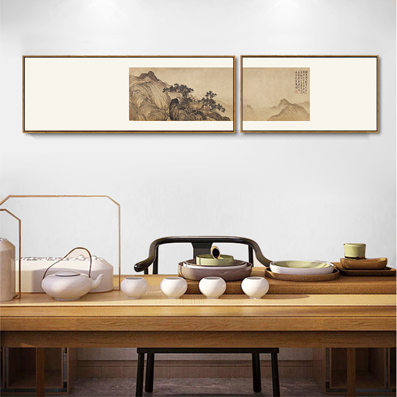 新中式客厅沙发背景墙面装饰画禅意组合山水挂画餐厅书房壁画茶室 家居饰品 现代装饰画 原图主图