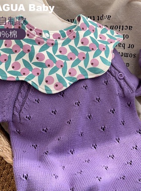 呱呱baby新生婴儿毛衣长袖针织衫秋冬男女宝宝爬服保暖开衫连体衣