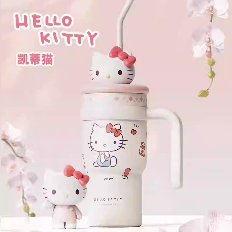 官方正品水杯女新款2026卡通高颜值凯蒂猫大容量保温杯吸管冰霸杯