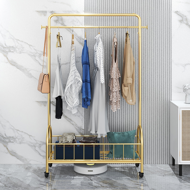 落地晾衣架移动简易单杆式衣帽架