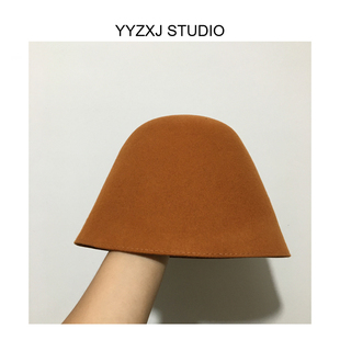 羊毛呢渔夫帽秋冬2023年爆款大脑帽子女冬款水桶帽百搭显脸小盆帽