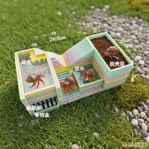 寄居蟹3D打印高阶饲养箱套装