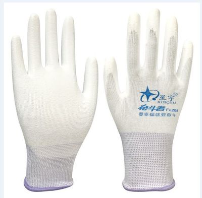 夏季薄款涂掌耐磨星宇PU508手套白尼龙防静电劳保用品防护工作手