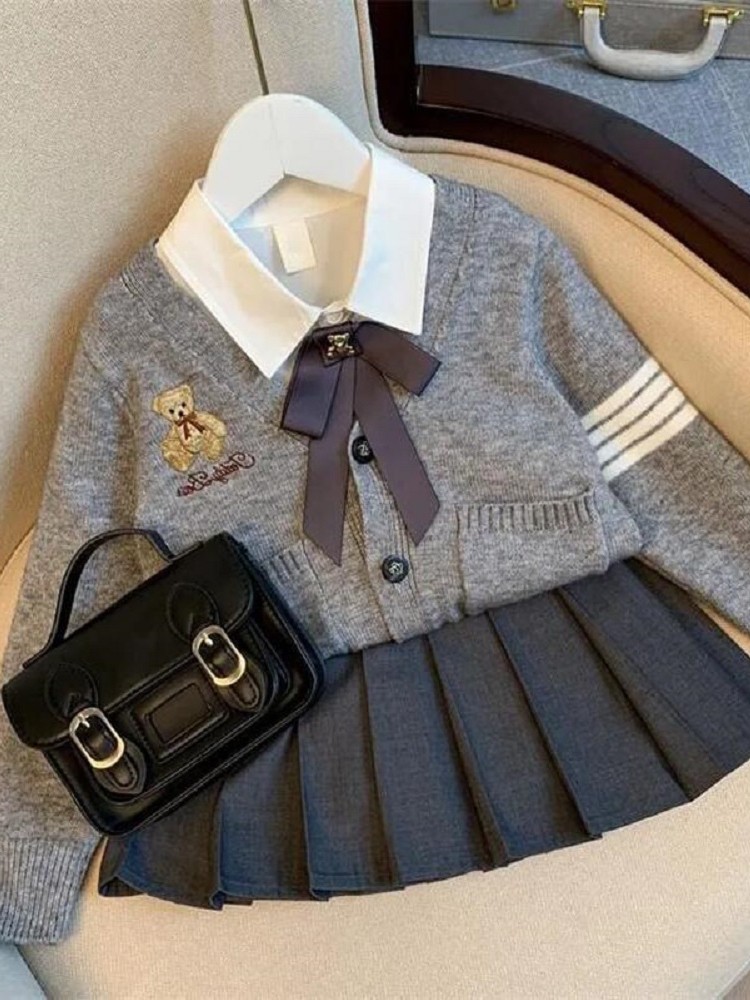 裙子制服套装秋装春秋款儿童网红
