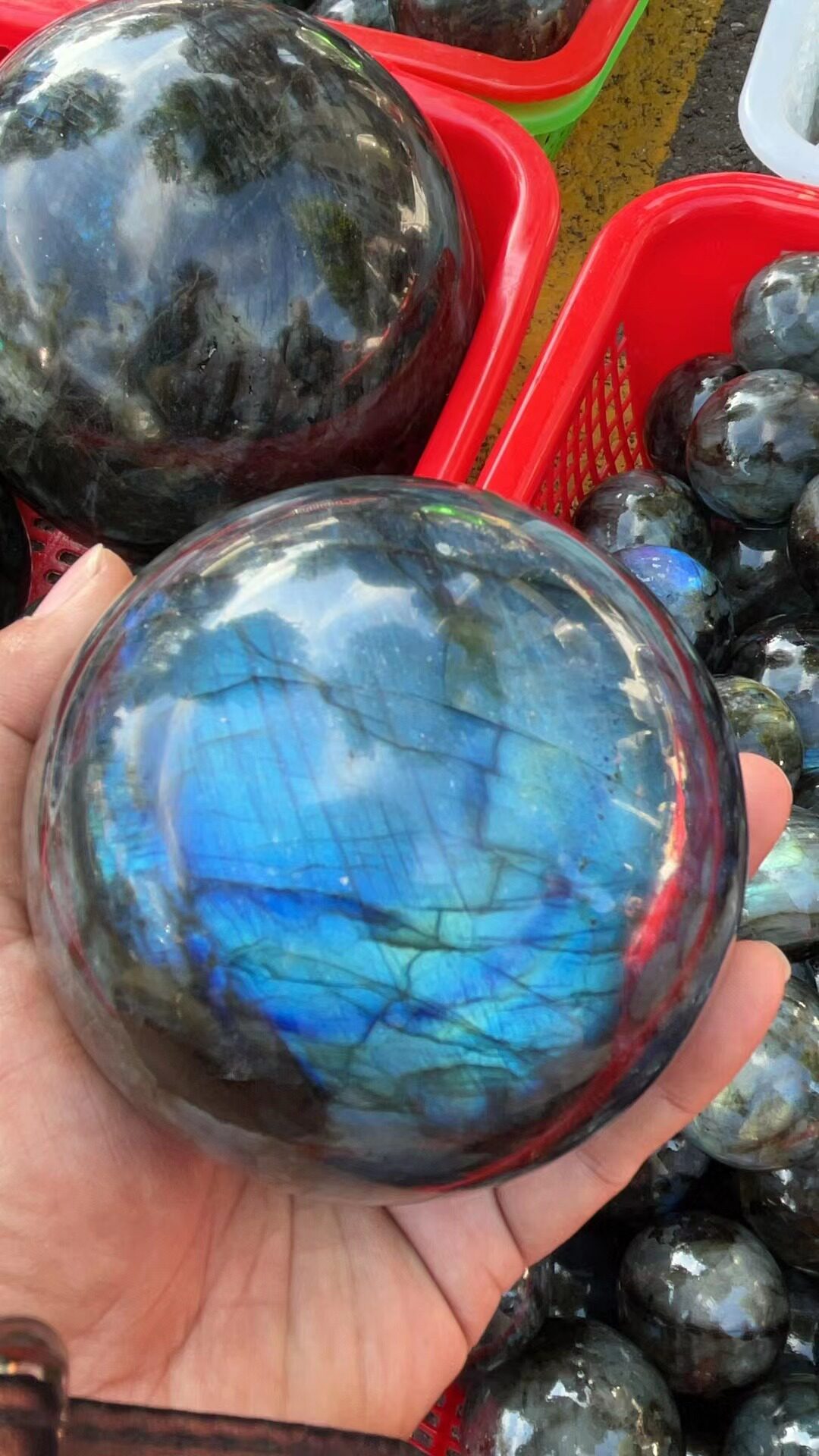 天然拉长石球月光石摆件 批发 零售